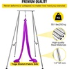 image:imageHappybuy Yoga Sling Inversion 96 FT Inversion Yoga Swing Stand 68lbs 551lbs250kg Aerial Yoga Frame with 236in6m Yoga Swing Inversion Sling Body Yoga Bundle Safety BeltsPurple
