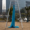 image:imageHappybuy Yoga Sling Inversion 96 FT Inversion Yoga Swing Stand 68lbs 551lbs250kg Aerial Yoga Frame with 236in6m Yoga Swing Inversion Sling Body Yoga Bundle Safety BeltsBlue