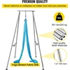 image:imageHappybuy Yoga Sling Inversion 96 FT Inversion Yoga Swing Stand 68lbs 551lbs250kg Aerial Yoga Frame with 236in6m Yoga Swing Inversion Sling Body Yoga Bundle Safety BeltsBlue