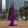 image:imageHappybuy Yoga Sling Inversion 96 FT Inversion Yoga Swing Stand 68lbs 551lbs250kg Aerial Yoga Frame with 236in6m Yoga Swing Inversion Sling Body Yoga Bundle Safety BeltsPurple