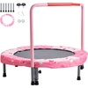 image:imageVEVOR 3FT Trampoline 36 Trampolines IndoorOutdoor Trampoline for Toddlers Foldable Mini Baby Jump Toy with Foam Handle Recreational Trampolines Birthday Gift for 3 Years KidsPink  Light Pink