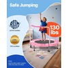 image:imageVEVOR 3FT Trampoline 36 Trampolines IndoorOutdoor Trampoline for Toddlers Foldable Mini Baby Jump Toy with Foam Handle Recreational Trampolines Birthday Gift for 3 Years KidsPink  Light Pink