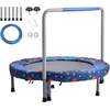 image:imageVEVOR 3FT Trampoline 36 Trampolines IndoorOutdoor Trampoline for Toddlers Foldable Mini Baby Jump Toy with Foam Handle Recreational Trampolines Birthday Gift for 3 Years KidsBlue  Red