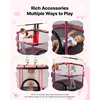image:imageVEVOR 5560 Trampoline with Enclosure Net Swing and Basketball Hoop for KidsPink