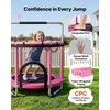 image:imageVEVOR 5560 Trampoline with Enclosure Net Swing and Basketball Hoop for KidsPink