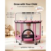image:imageVEVOR 5560 Trampoline with Enclosure Net Swing and Basketball Hoop for KidsPink