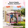 image:imageVEVOR 5560 Trampoline with Enclosure Net Swing and Basketball Hoop for KidsPink