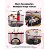 image:imageVEVOR 5560 Trampoline with Enclosure Net Swing and Basketball Hoop for KidsPink
