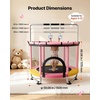 image:imageVEVOR 5560 Trampoline with Enclosure Net Swing and Basketball Hoop for KidsPink
