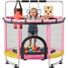 image:imageVEVOR 5560 Trampoline with Enclosure Net Swing and Basketball Hoop for KidsPink