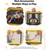 image:imageVEVOR 5572 Trampoline Hexagon Enclosure Net Swing with Toys for Kids YellowYellow
