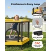 image:imageVEVOR 5572 Trampoline Hexagon Enclosure Net Swing with Toys for Kids YellowYellow