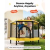image:imageVEVOR 5572 Trampoline Hexagon Enclosure Net Swing with Toys for Kids YellowYellow