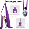 image:imageVEVOR Aerial Silk amp Yoga Swing Aerial Yoga Hammock Kit with 100gsm Nylon Fabric Full Rigging Hardware amp Easy Setup Guide Antigravity Flying for All Levels Fitness BodybuildingPurple