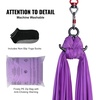 image:imageVEVOR Aerial Silk amp Yoga Swing Aerial Yoga Hammock Kit with 100gsm Nylon Fabric Full Rigging Hardware amp Easy Setup Guide Antigravity Flying for All Levels Fitness BodybuildingPurple