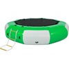 image:imageVEVOR Inflatable Water Trampoline 10ft Recreational Water Bouncer with Escalator Round Inflatable Water Trampoline in Green and White Floating Trampoline for Lakes Pools Calm Sea