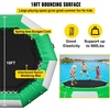 image:imageVEVOR Inflatable Water Trampoline 10ft Recreational Water Bouncer with Escalator Round Inflatable Water Trampoline in Green and White Floating Trampoline for Lakes Pools Calm Sea