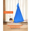 image:imageVEVOR Sensory Swing for Kids amp Adults Maximum 300 lbs Load Aerial Silk Indoor amp Outdoor Double Layer Therapy Cuddle Swing with 360 Swivel Hanger Calming Compression Therapy Swing HammockBlue