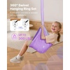 image:imageVEVOR Sensory Swing for Kids amp Adults Maximum 300 lbs Load Aerial Silk Indoor amp Outdoor Double Layer Therapy Cuddle Swing with 360 Swivel Hanger Calming Compression Therapy Swing HammockPowder Blue