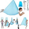 image:imageVEVOR Sensory Swing for Kids amp Adults Maximum 300 lbs Load Aerial Silk Indoor amp Outdoor Double Layer Therapy Cuddle Swing with 360 Swivel Hanger Calming Compression Therapy Swing HammockBlue