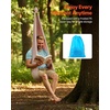 image:imageVEVOR Sensory Swing for Kids amp Adults Maximum 300 lbs Load Aerial Silk Indoor amp Outdoor Double Layer Therapy Cuddle Swing with 360 Swivel Hanger Calming Compression Therapy Swing HammockAsh Powder