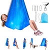 image:imageVEVOR Sensory Swing for Kids amp Adults Maximum 300 lbs Load Aerial Silk Indoor amp Outdoor Double Layer Therapy Cuddle Swing with 360 Swivel Hanger Calming Compression Therapy Swing HammockMixed Blue