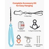 image:imageVEVOR Sensory Swing for Kids amp Adults Maximum 300 lbs Load Aerial Silk Indoor amp Outdoor Double Layer Therapy Cuddle Swing with 360 Swivel Hanger Calming Compression Therapy Swing HammockBlue