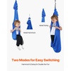 image:imageVEVOR Sensory Swing for Kids amp Adults Maximum 300 lbs Load Aerial Silk Indoor amp Outdoor Double Layer Therapy Cuddle Swing with 360 Swivel Hanger Calming Compression Therapy Swing HammockBlue