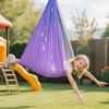 image:imageVEVOR Sensory Swing for Kids amp Adults Maximum 300 lbs Load Aerial Silk Indoor amp Outdoor Double Layer Therapy Cuddle Swing with 360 Swivel Hanger Calming Compression Therapy Swing HammockPowder Blue