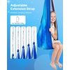 image:imageVEVOR Sensory Swing for Kids amp Adults Maximum 300 lbs Load Aerial Silk Indoor amp Outdoor Double Layer Therapy Cuddle Swing with 360 Swivel Hanger Calming Compression Therapy Swing HammockMixed Blue