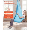 image:imageVEVOR Sensory Swing for Kids amp Adults Maximum 300 lbs Load Aerial Silk Indoor amp Outdoor Double Layer Therapy Cuddle Swing with 360 Swivel Hanger Calming Compression Therapy Swing HammockBlue