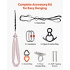 image:imageVEVOR Sensory Swing for Kids amp Adults Maximum 300 lbs Load Aerial Silk Indoor amp Outdoor Double Layer Therapy Cuddle Swing with 360 Swivel Hanger Calming Compression Therapy Swing HammockAsh Powder