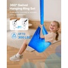 image:imageVEVOR Sensory Swing for Kids amp Adults Maximum 300 lbs Load Aerial Silk Indoor amp Outdoor Double Layer Therapy Cuddle Swing with 360 Swivel Hanger Calming Compression Therapy Swing HammockMixed Blue