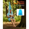 image:imageVEVOR Sensory Swing for Kids amp Adults Maximum 300 lbs Load Aerial Silk Indoor amp Outdoor Double Layer Therapy Cuddle Swing with 360 Swivel Hanger Calming Compression Therapy Swing HammockBlue