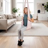 image:imageVEVOR Sensory Swing for Kids amp Adults Maximum 300 lbs Load Aerial Silk Indoor amp Outdoor Double Layer Therapy Cuddle Swing with 360 Swivel Hanger Calming Compression Therapy Swing HammockAsh Powder