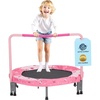 image:imageVEVOR 3FT Trampoline 36 Trampolines IndoorOutdoor Trampoline for Toddlers Foldable Mini Baby Jump Toy with Foam Handle Recreational Trampolines Birthday Gift for 3 Years KidsPink  Light Pink
