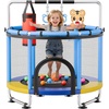 image:imageVEVOR 5560 Trampoline with Enclosure Net Swing and Basketball Hoop for KidsBlue