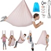 image:imageVEVOR Sensory Swing for Kids amp Adults Maximum 300 lbs Load Aerial Silk Indoor amp Outdoor Double Layer Therapy Cuddle Swing with 360 Swivel Hanger Calming Compression Therapy Swing HammockAsh Powder