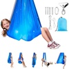 image:imageVEVOR Sensory Swing for Kids amp Adults Maximum 300 lbs Load Aerial Silk Indoor amp Outdoor Double Layer Therapy Cuddle Swing with 360 Swivel Hanger Calming Compression Therapy Swing HammockMixed Blue