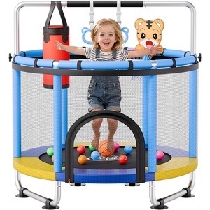 image:imageVEVOR 5560 Trampoline with Enclosure Net Swing and Basketball Hoop for KidsBlue