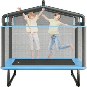 image:imageVEVOR 5572 Trampoline Hexagon Enclosure Net Swing with Toys for Kids YellowBlue