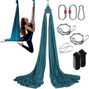 image:imageVEVOR Aerial Silk amp Yoga Swing Aerial Yoga Hammock Kit with 100gsm Nylon Fabric Full Rigging Hardware amp Easy Setup Guide Antigravity Flying for All Levels Fitness BodybuildingGreen