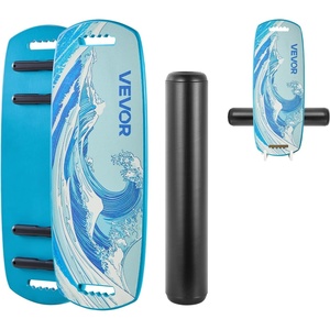 image:imageVEVOR Balance Board 2in1 Wobble Board Trainer for Adults Premium Wooden Balance Training Equipment with Roller Magnetic Stoppers Storage Rack for Core Workouts Surf Trainer amp Physical Therapy30 inch