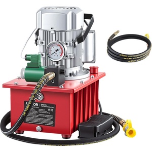 image:imageVEVOR Electric Hydraulic Pump 10000 PSI 750W 110V 488 in8L Capacity Single Acting Manual Valve Electric Driven Hydraulic Pump Power Pack Unit with Lever Switch for PunchingBendingJack MachinesSingle acting  Pedal Switch