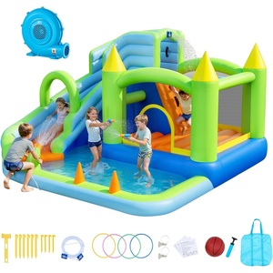 image:imageVEVOR Inflatable Pretend Market Bounce House with Blower Large 6in1 Kids Water Slide Castle with Splash Pool Climbing Wall Play Booth amp Bounce Area for KidsToy Park
