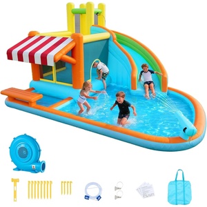 image:imageVEVOR Inflatable Pretend Market Bounce House with Blower Large 6in1 Kids Water Slide Castle with Splash Pool Climbing Wall Play Booth amp Bounce Area for KidsConvenience Store Theme