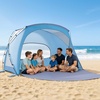 image:imageVEVOR Beach Tent Sun Shelter for 4 Person UPF 50 Protection Portable Sun Shade Canopy with Carrying Bag amp Sand Pockets Lightweight and Easy Setup Beach Umbrella for Camping Fishing Outdoor Picnic6 Person