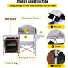 image:imageVEVOR Camping Kitchen Table Aluminum Portable Folding Camp Cook Station with Windscreen Cupboard Storage Organizer Carrying Bag Quick Installation for Outdoor Picnic Beach BBQ RV Traveling BrownBrown