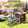 image:imageVEVOR Camping Kitchen Table Aluminum Portable Folding Camp Cook Station with Windscreen Cupboard Storage Organizer Carrying Bag Quick Installation for Outdoor Picnic Beach BBQ RV Traveling BrownBrown