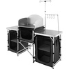 image:imageVEVOR Camping Kitchen Table Folding Outdoor Cooking Table with Storage Carrying Bag Aluminum Cook Station 3 Cupboard amp Detachable Windscreen Quick Setup for Picnics BBQ RV Traveling BlackBlack